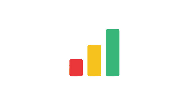 Colorful bar graph chart rising.