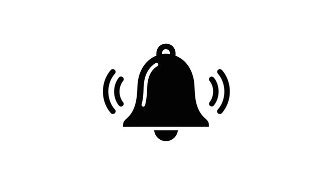Alarm Bell Ringing Notification Icon.