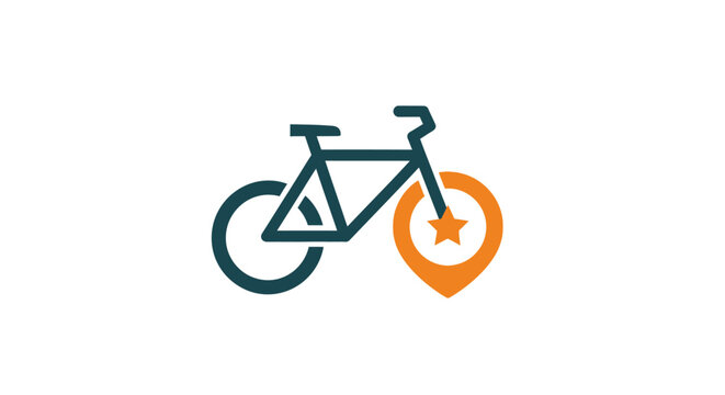 Bicycle Icon with Location Marker.