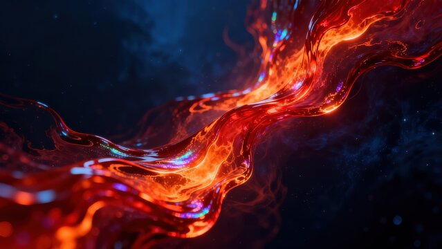 Abstract flowing liquid light