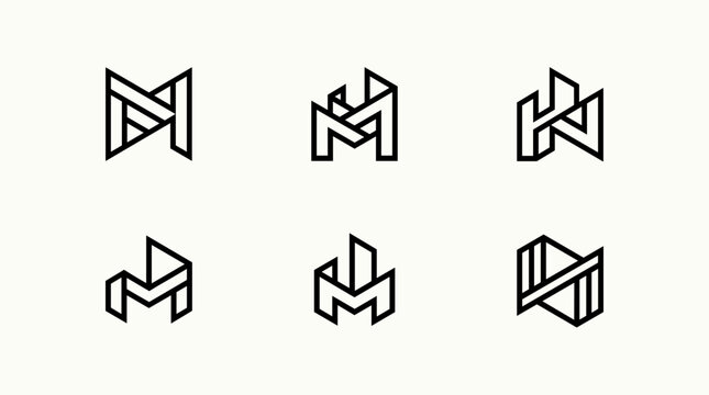 Modern Geometric Monogram Logo Designs Collection.
