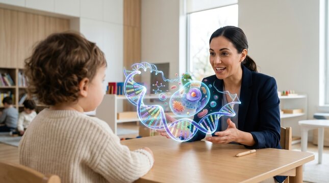 Engaging classroom learning interactive teaching method with digital concepts and child participation