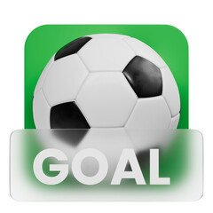 Obraz premium 3D Soccer Football Goal Icon with Frosted Glass