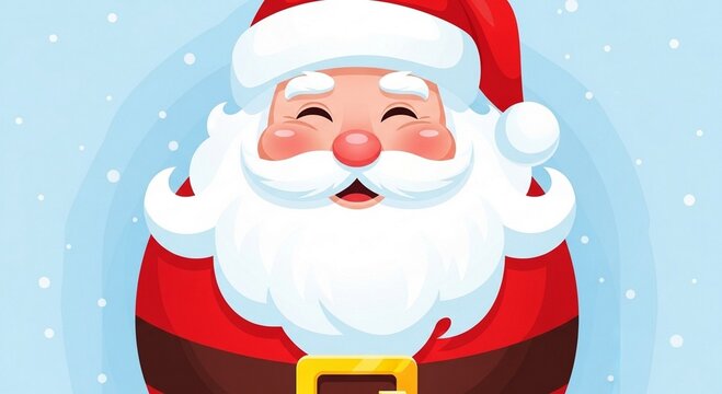 Cheerful santa claus with a big white beard and red hat