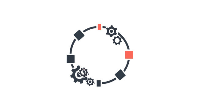 Gears and cogs mechanical system.