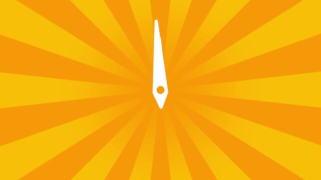 A golden yellow sunburst background with a white analog clock face showing hands in the center of radiating warm rays
