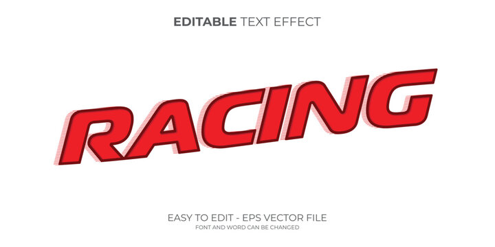 Racing editable text effect