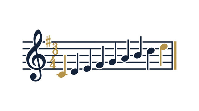 Music notes on a staff.