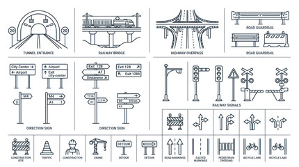 Road Infrastructure and Traffic Elements Collection © jono