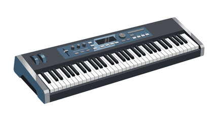 Electronic keyboard musical instrument closeup. © astuti