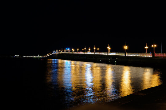 St. Augustines Lions Bridge lit up for the holidays