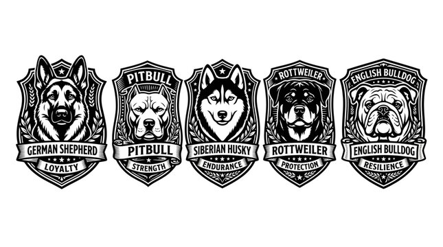 Police Dog Badges Various Breeds.