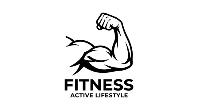Bicep muscle flex logo for fitness and active lifestyle