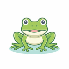 Fototapeta premium Cute cartoon frog illustration