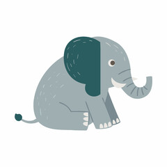 Obraz premium Friendly Elephant Cartoon Illustration for Children's Decor
