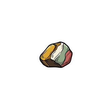 Tiny pigment stone isolated white