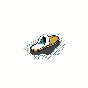 Bedside slipper shadow illustration
