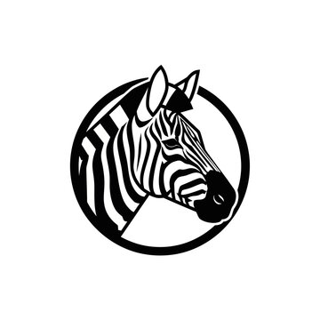 Black and white zebra head logo.