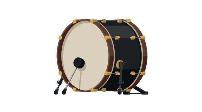 Large Bass Drum Musical Instrument Closeup.