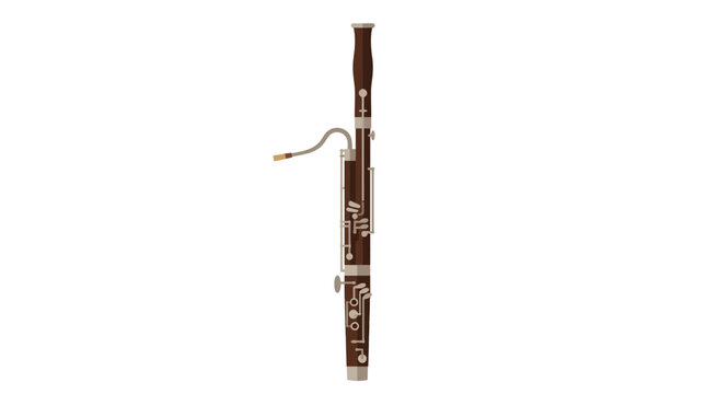 Brown wooden flute musical instrument.