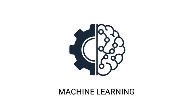 Machine Learning Concept Icon Representing AI and Technology.