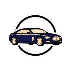 Obraz premium Luxury Sedan Car Side View.