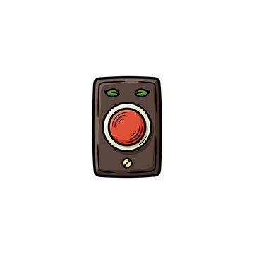 Door buzzer button illustration