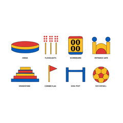 Football Stadium Sticker Collection Vector © Yogadhowie