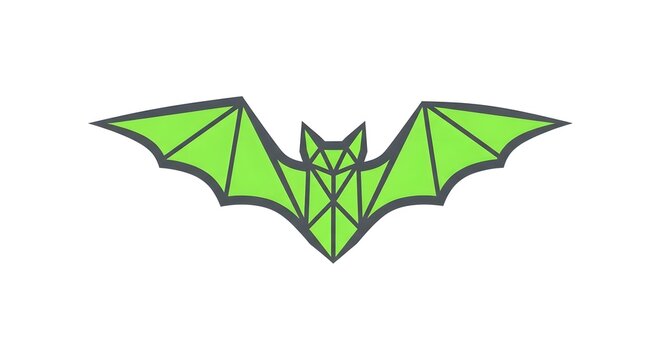 Geometric green bat logo design with modern style