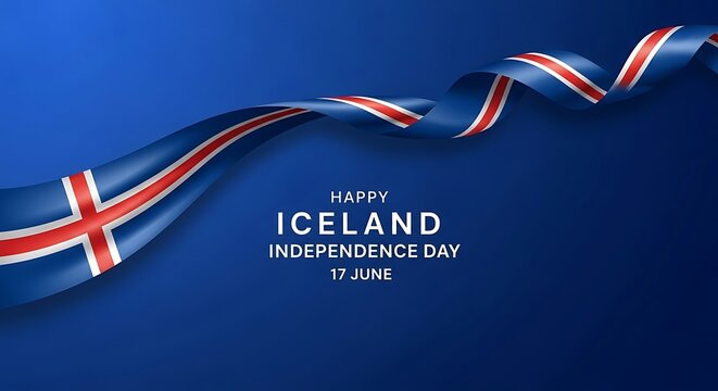 Vibrant blue backdrop featuring a gracefully flowing national flag, symbolizing patriotic spirit and a significant annual observance