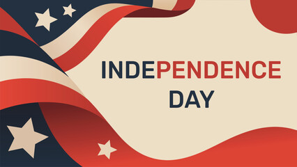 Independence day elegant greeting card design with american flag pattern and decorative stars for national holiday event. © FHGrafixx