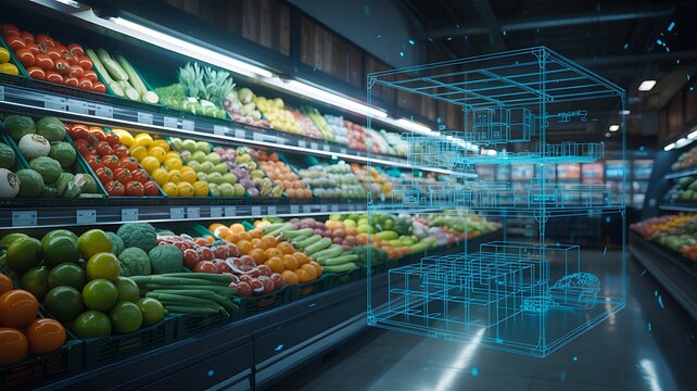 Smart grocery store with digital retail technology integration