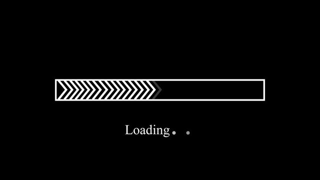 Loading bar animation with modern chevron pattern showing progress on digital interface
