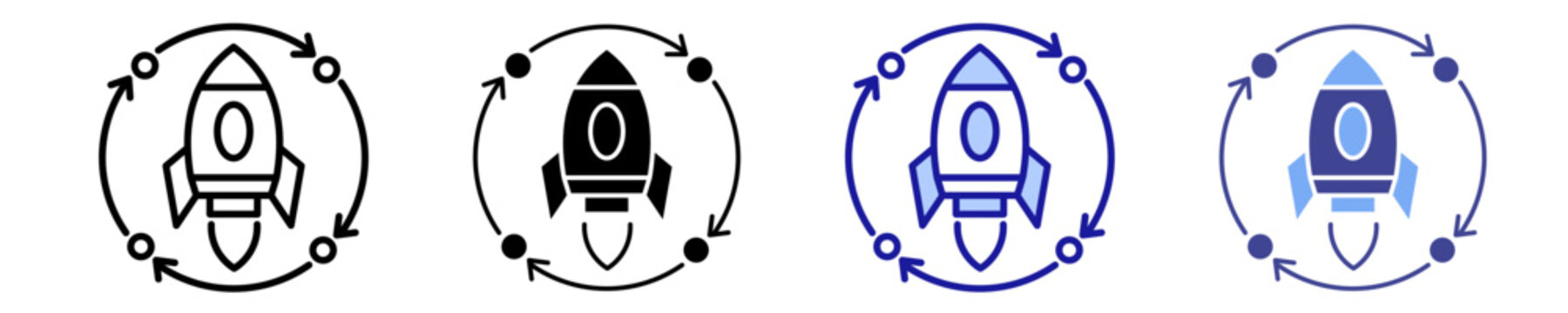 Startup Growth Icon Set Multiple Style Collection