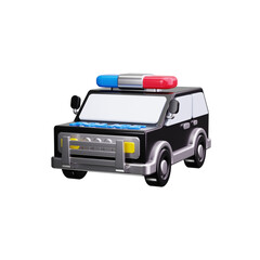 Police car 3d render icons © HacaStudio