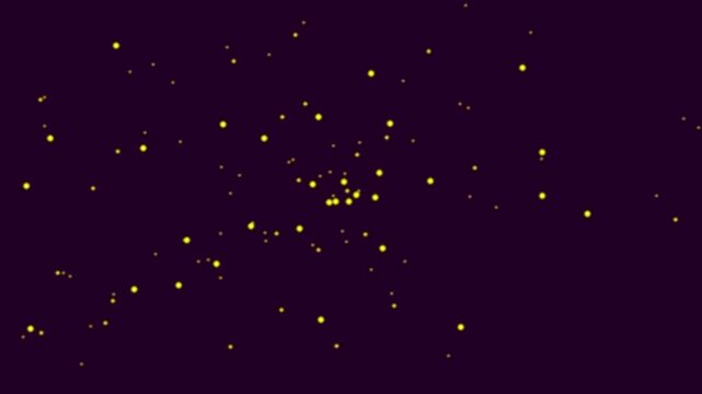 Abstract glowing particles drifting in deep space