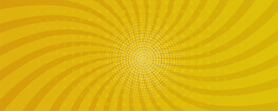 Comic background. Yellow background in pop art comics style. Cartoon thunder lightning. Game show. Funny book page. Fun dot popart pattern for sale. Sunburst bubble