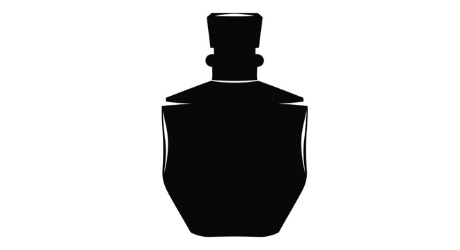 Black bottle silhouette with cap