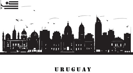 Obraz premium Adobe Illustrator Artwork of Vector illustration of Uruguay’s city skyline in silhouette style