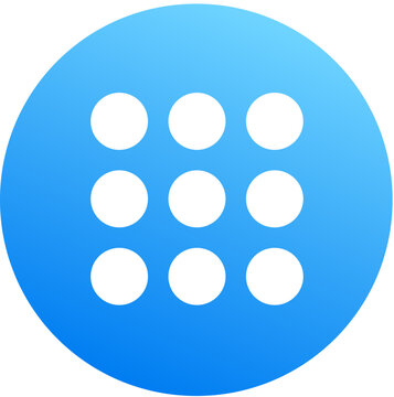 Sky blue apps app grid app menu symbol gradient circle mobile
