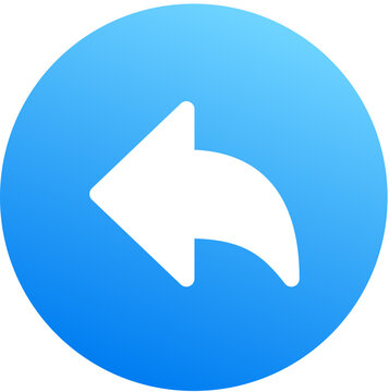 Sky blue undo reverse action revert change symbol gradient circle