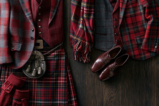 Elegant Tartans and Classic Fashion Ensemble