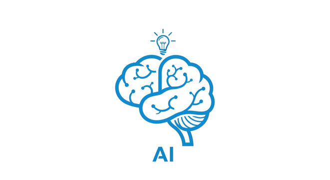 Artificial intelligence brain logo concept.