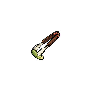 Pickle tong vector illustration