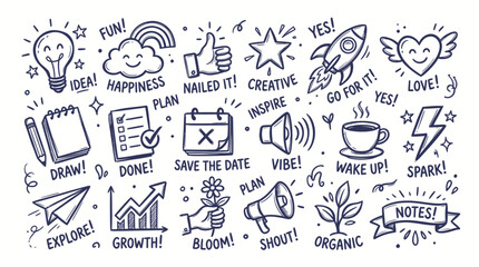 Doodle Icons: Idea, Success, Motivation, Creativity, Inspiration, Planning © Salon