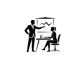 Fototapeta premium Two professionals shaking hands over a laptop, symbolizing business agreement or partnership