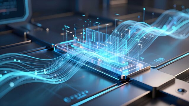 Futuristic datum technology digital cyber holographic network system design