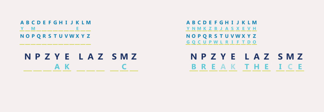 Secret code game featuring modern typography and colorful accents  