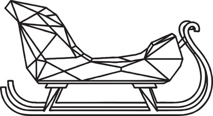 Wireframe sleigh festive holiday transportation concept holiday season black and white line art winter sports christmas transport reindeer illustration seasonal decoration © MSTESIRON