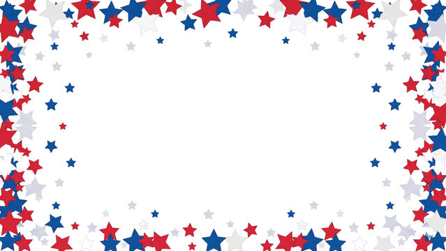 Patriotic Stars Top and Bottom Border for Independence Day Transparent PNG